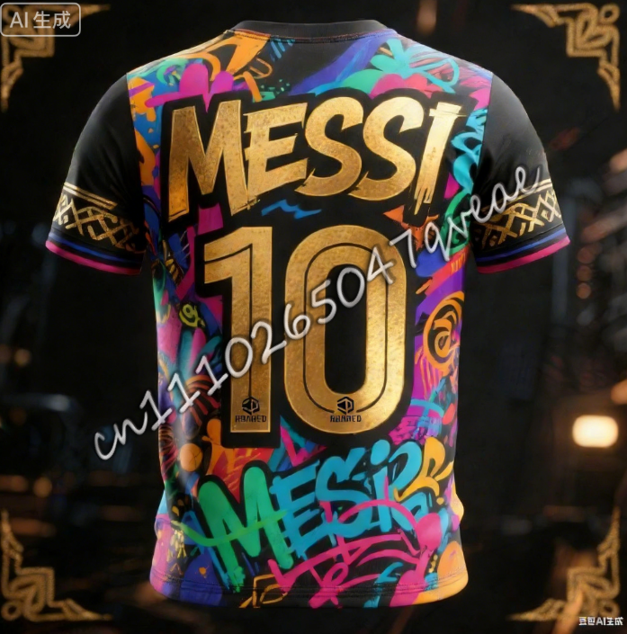 2026 Nieuwe Hot Selling MESSI Celebration Commemorative Edition Sport Voetbal Speciale AI T-shirt Dagelijks Outdoor 3D printen RBARED