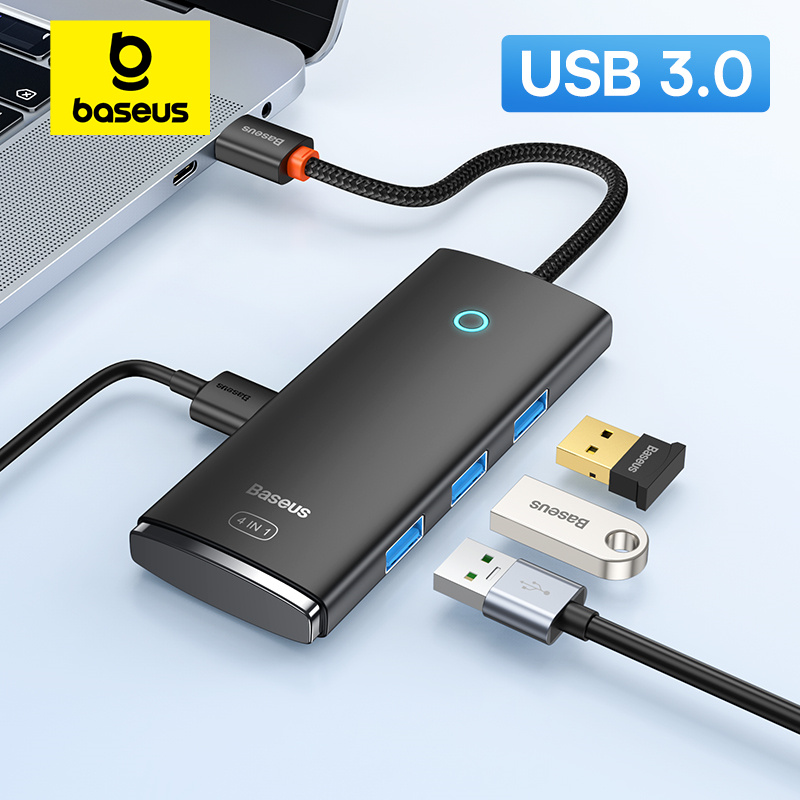 Baseus USB HUB 4 w 1 Rozszerzający Porty USB-C na Wiele Portów USB 3.0 Adapter do Komputera Laptopa Tabletu Komputera Stacjonarnego Samochodowy Czytnik 5Gbps Rozdzielacz HUB