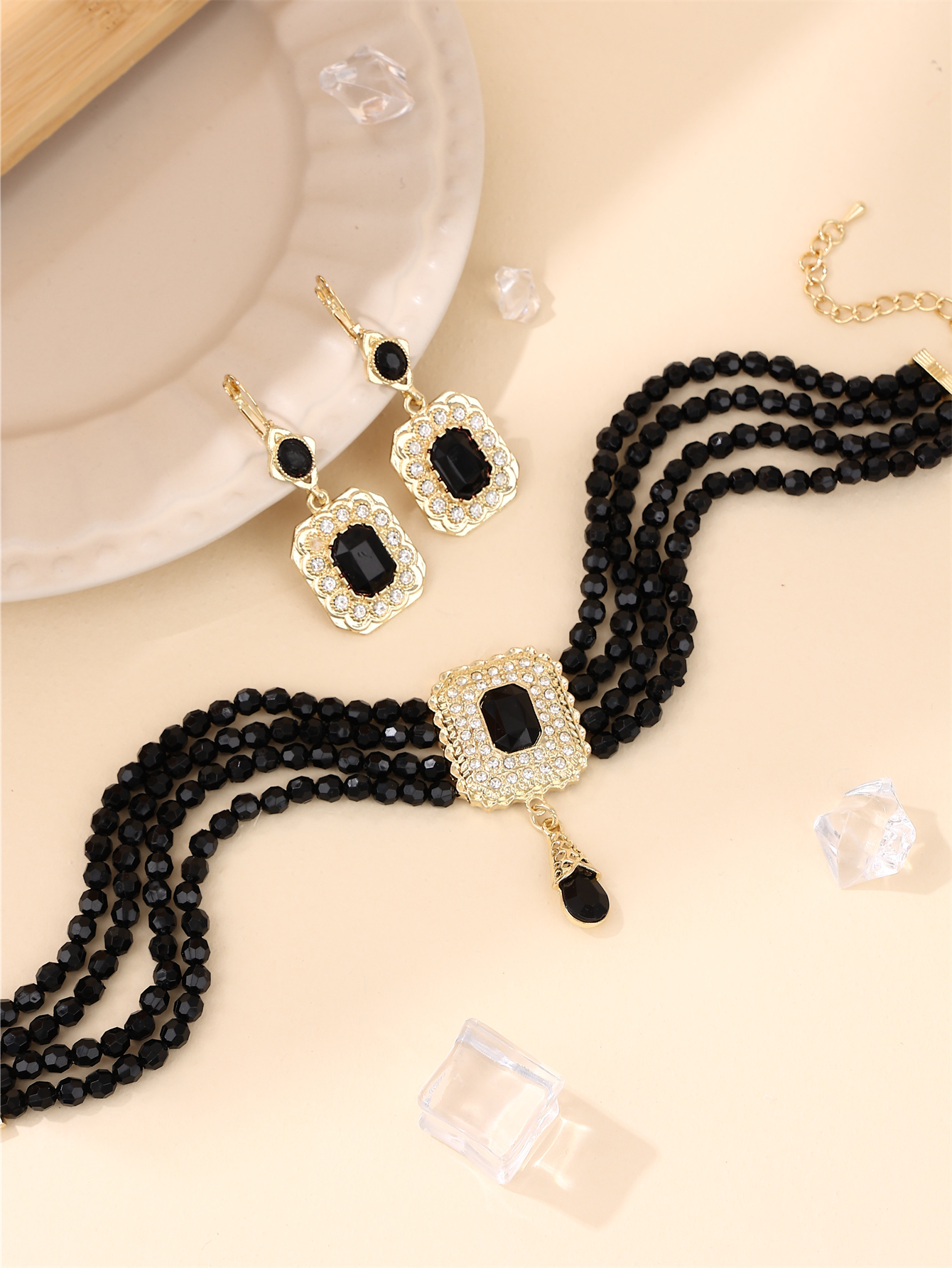 Conjunto de joyería de moda para mujer marroquí (collar y pendientes), accesorio para fiesta de boda nupcial árabe de estilo bohemio