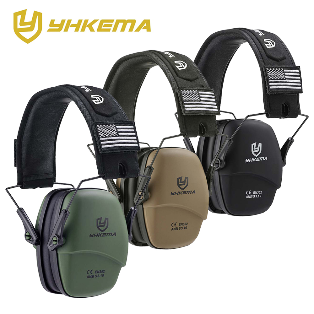 YHKEMA 戦術的なヘッドセット耳保護射撃ヘッドフォン狩猟聴覚イヤーマフノイズリダクション 25db イヤーマフシリコーン