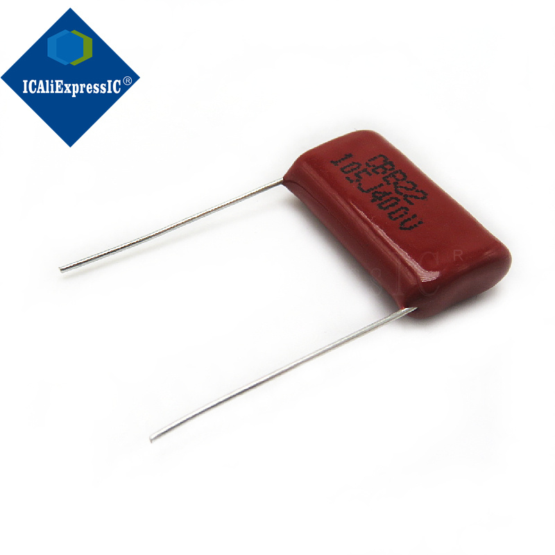 Condensador CBB22 de 5 piezas, 400V105J, 105J400V, distancia del pie de 20MM, 1UF