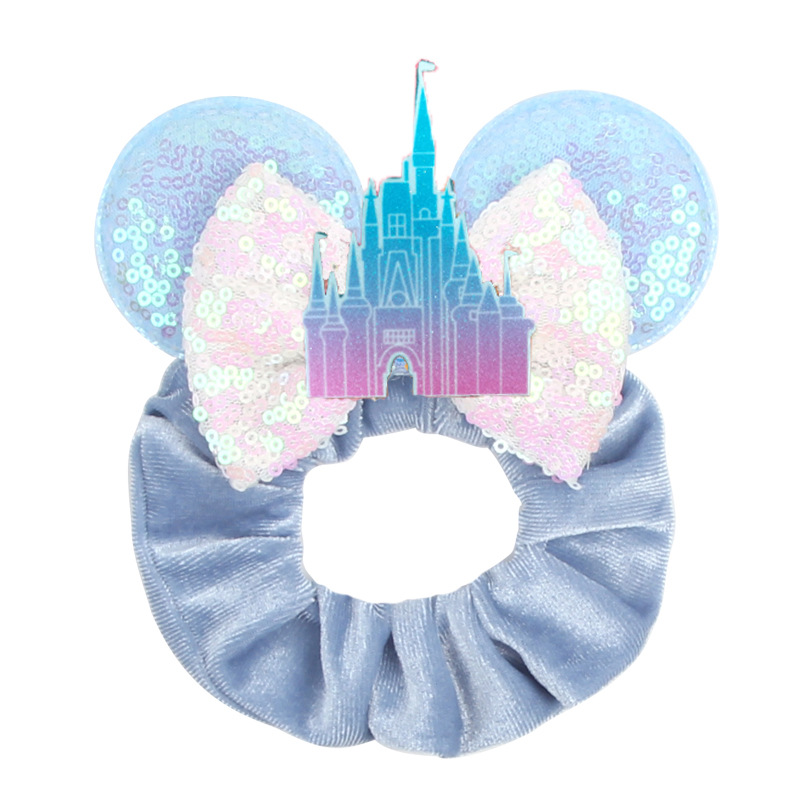 Disney mouse oren fluweel scrunchies meninas corda rabo de cavalo titular natal bandana festival elástico hairband diy haaraccessoires