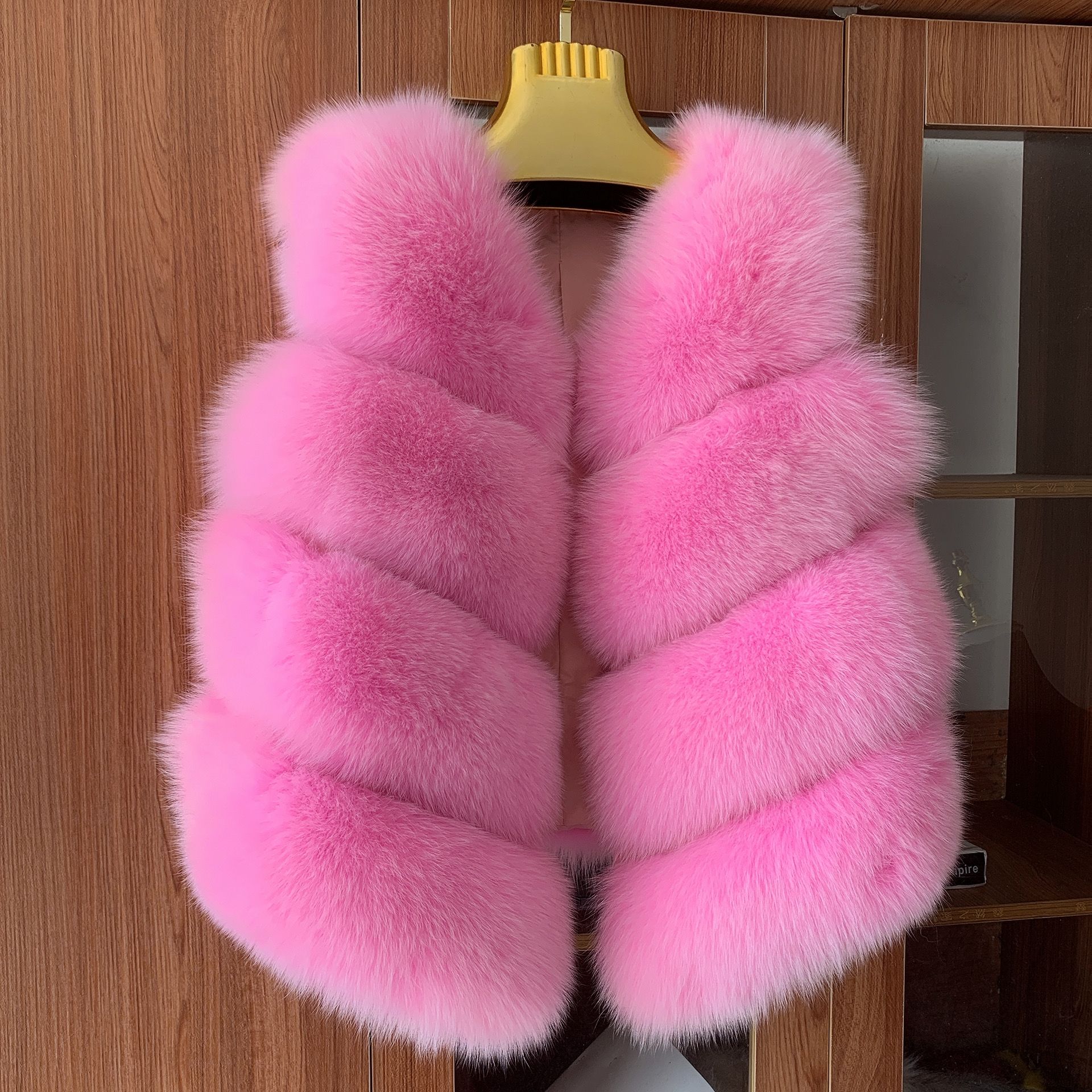 Chaleco de piel de zorro auténtica Natural para mujer, chaqueta cálida Rosa popular de alta calidad, abrigo de piel de lujo para Otoño e Invierno