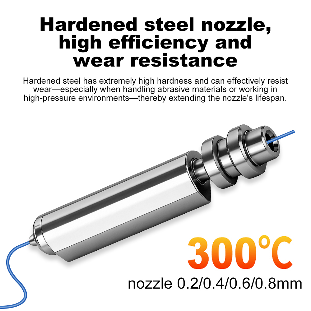 Upgraded Bimetallic Nozzle for Anycubic Kobra X Quick Swap Hotend Hardened Steel 0.2 0.4 0.6 0.8mm Resist 300°C 3D Printer Parts