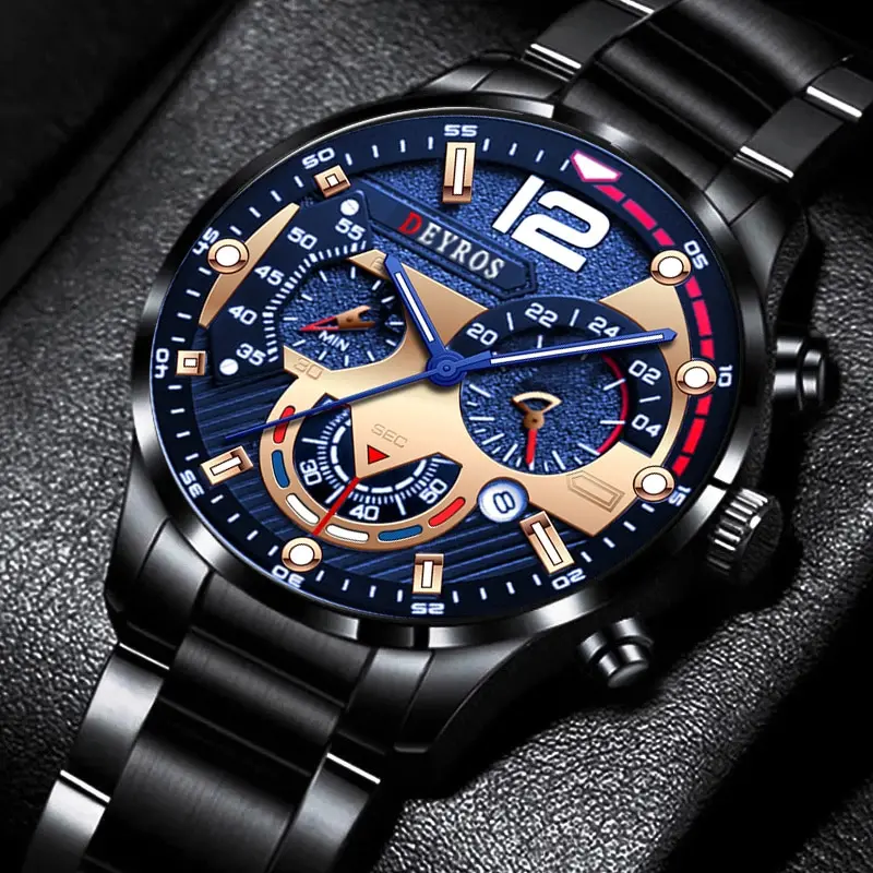 Mode hommes montres de luxe Quartz montre-bracelet calendrier horloge lumineuse hommes d'affaires montre décontractée Reloj Hombre