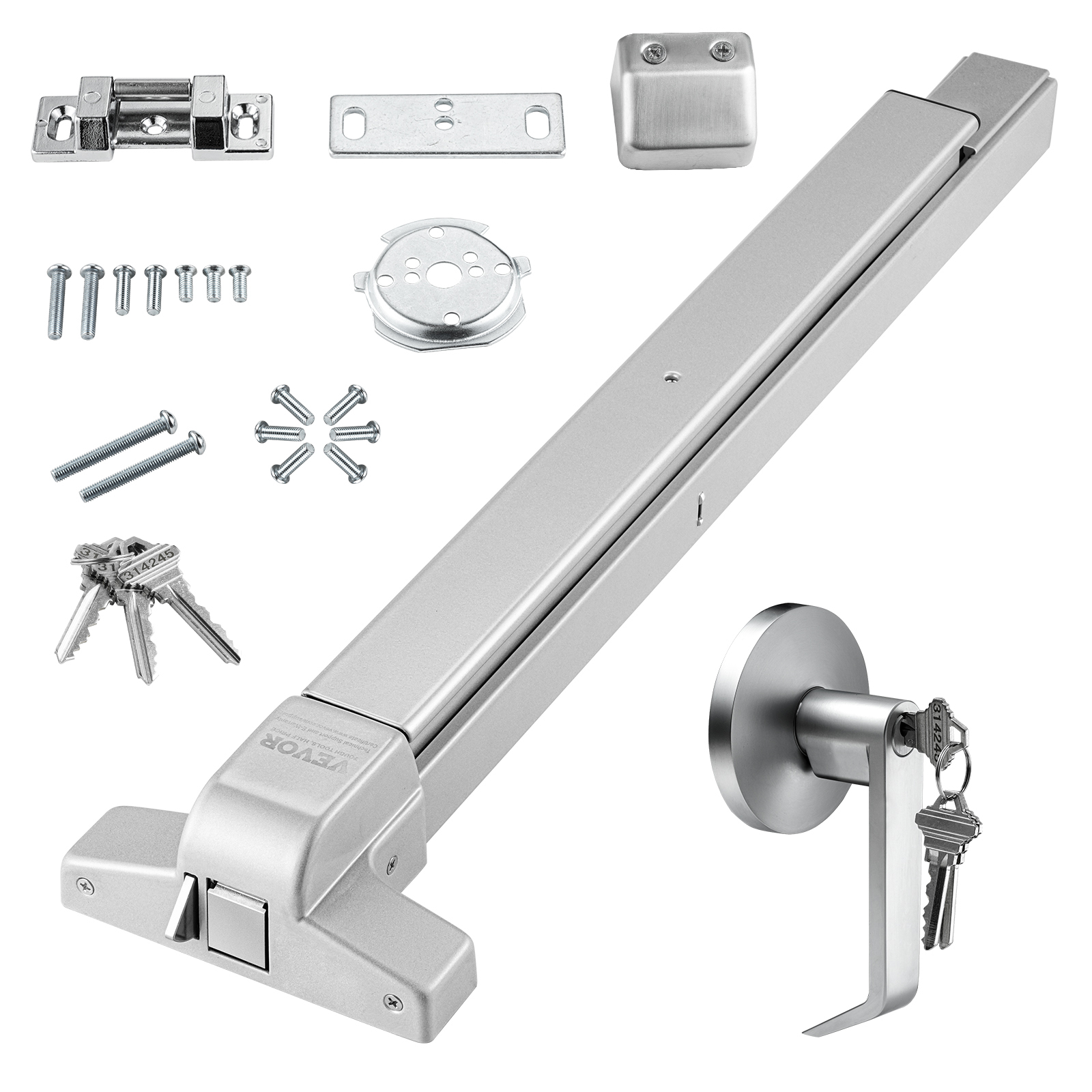 SucceBuy Push Bar ล็อคประตู สแตนเลส Panic Bars ประตูทางออกพร้อมคันโยกภายนอก Push Bar Panic Exit อุปกรณ์ฮาร์ดแวร์ประตู
