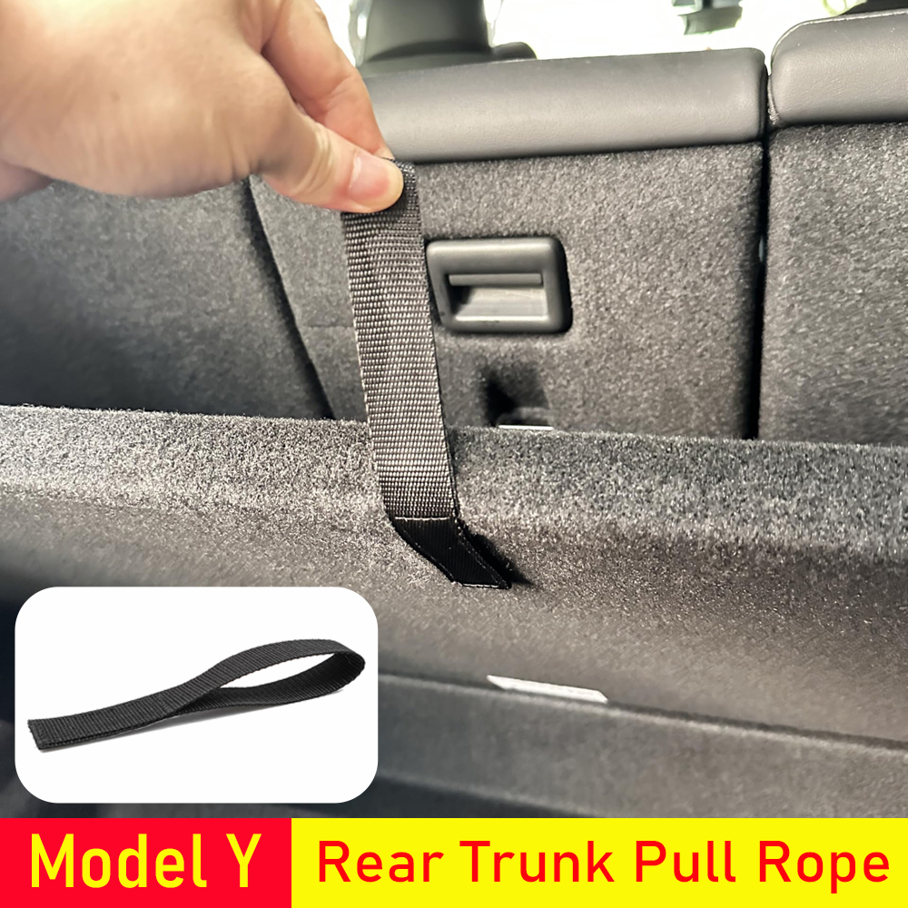 Kofferbak Touw Trekkoord Voor Tesla Model Y 2021-2026 Open Staart Box Cover Handvat Pull Strap Auto Organizer accessoires Gadgets