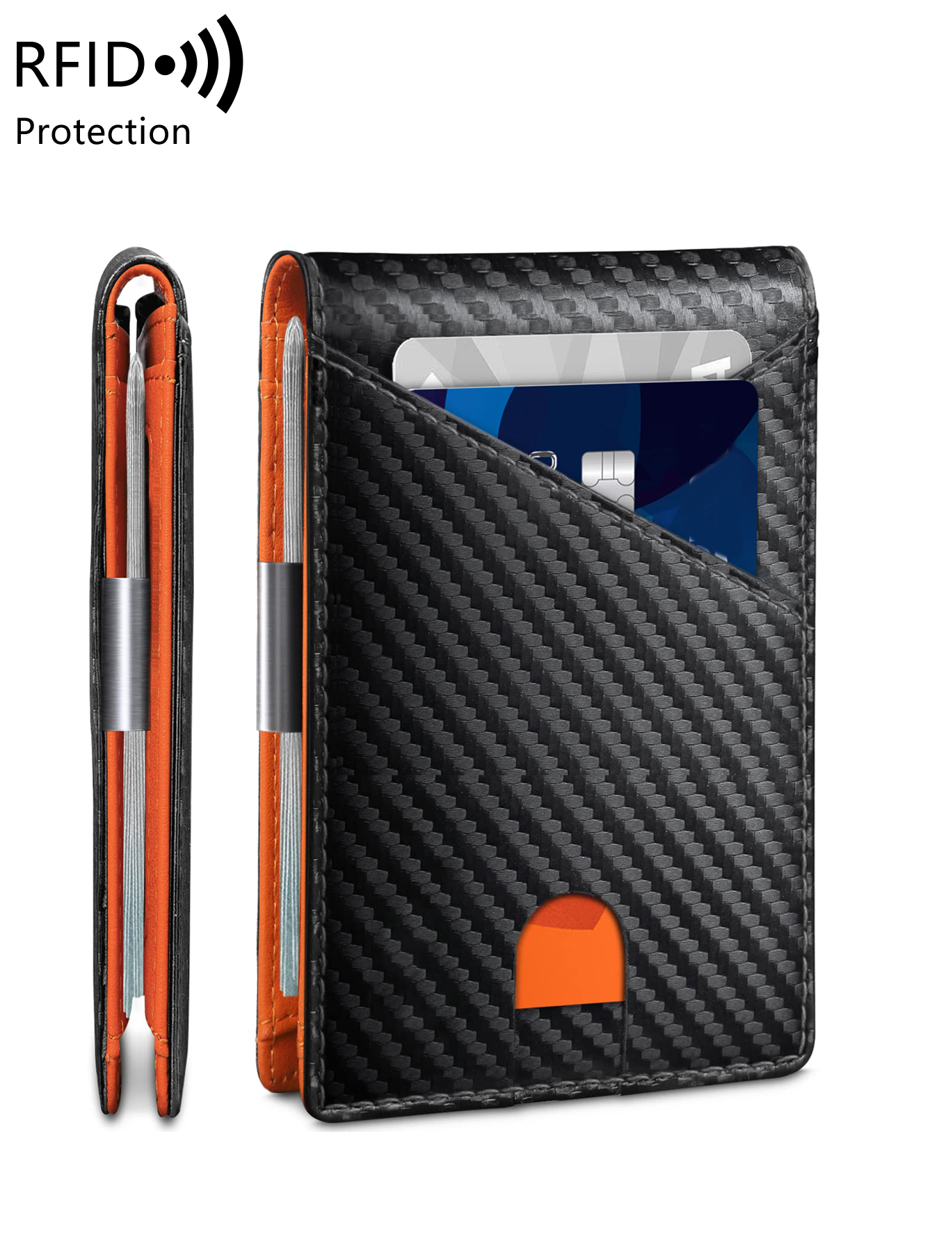Carteira masculina minimalista rfid escova anti-roubo dobra dupla cruz bolso frontal titular do cartão portátil 12 cartão carteira multifuncional