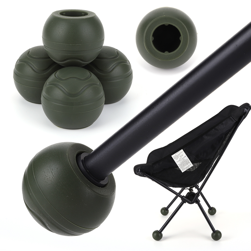 4Pcs Camping Stuhl Bein Kappe Anti Slip Stabilisierende Gummi Ball Füße Dämpfung Mond Stuhl Fuß Abdeckung für Helinox Stuhl