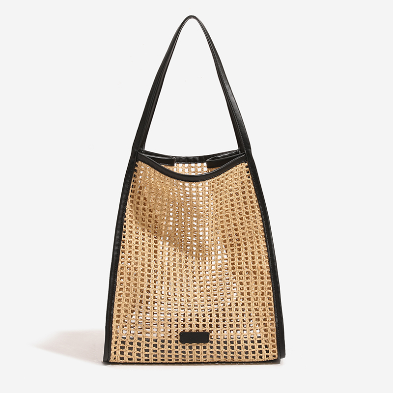 Hollow Out Weave Beach Bag For Women Luxury Designer Handbag And Purse 2026 New In Casual Vacation Large Capacity Tote Shoulder