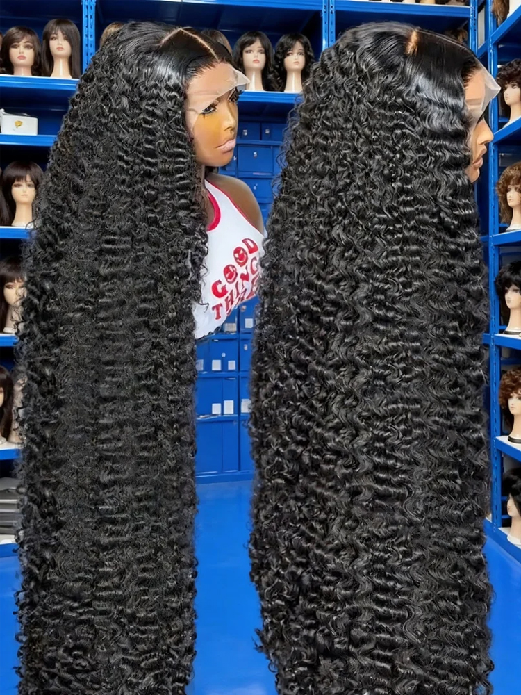 Peluca frontal de encaje HD 13x6 de cabello virgen vietnamita rizado y con volumen para mujer, de 40 pulgadas, con ondas de agua, línea de cabello pre-arrancada, con cabello de bebé, cuero cabelludo realista, aspecto natural, ondas sueltas y profundas, pe