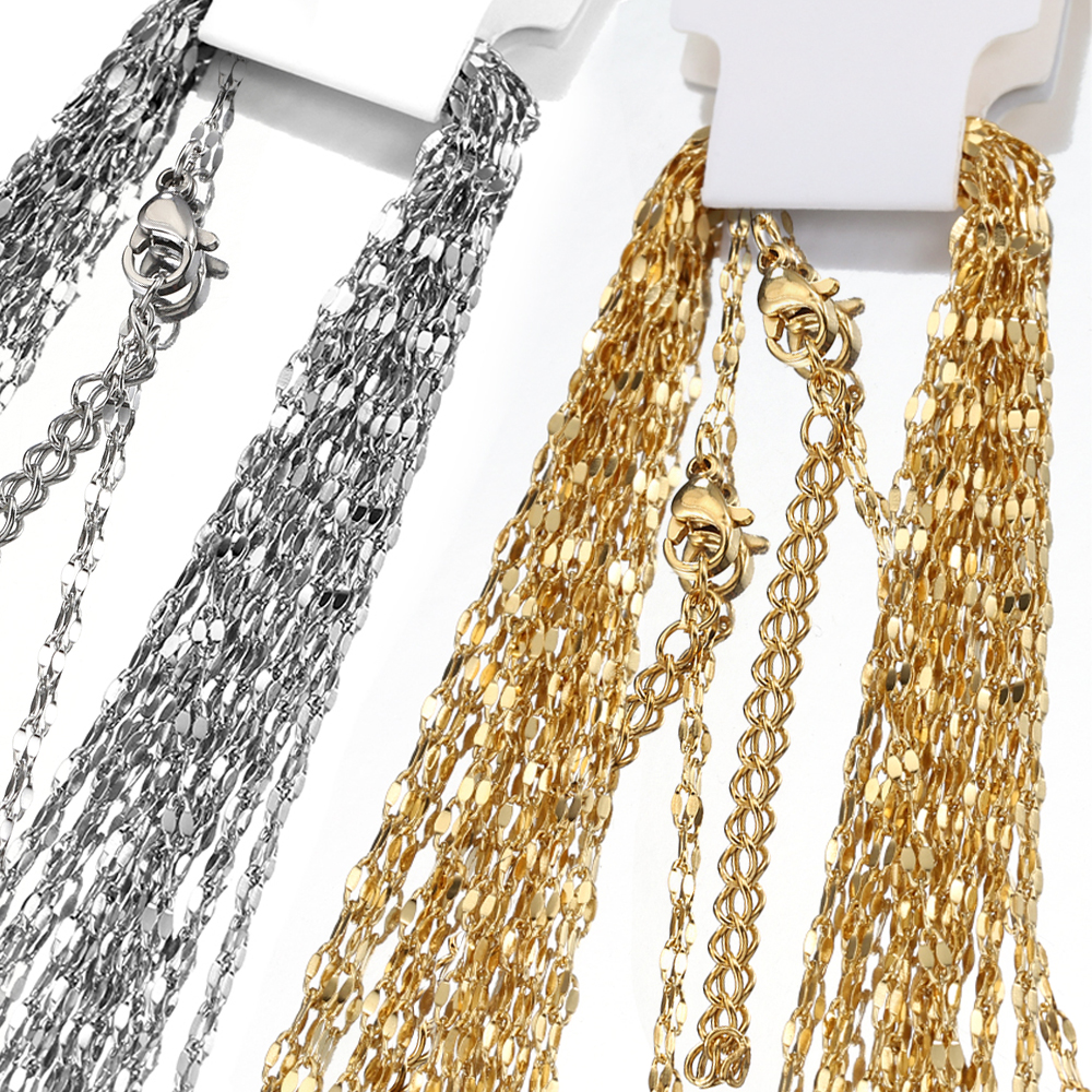 10 Stück 5 Stück Edelstahl Lippen Kette Halskette Ketten für DIY Schmuckherstellung Erkenntnisse Charms Kette mit Karabinerverschlüssen Großhandel