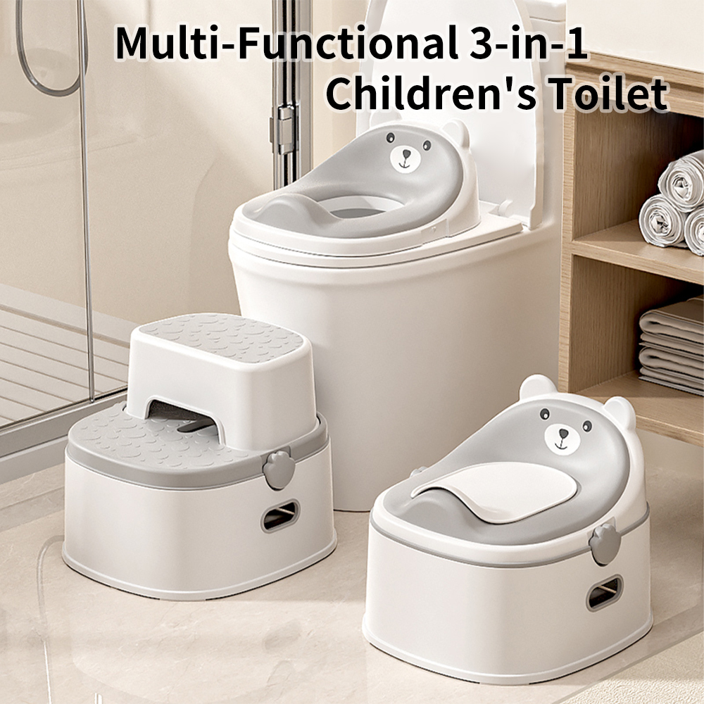 3-in-1 Potty Training, Toilet Portable Potty Training Seat & Toddler Step Stool Anti-Slip, Toddler Potty Trainer for Boy Girl