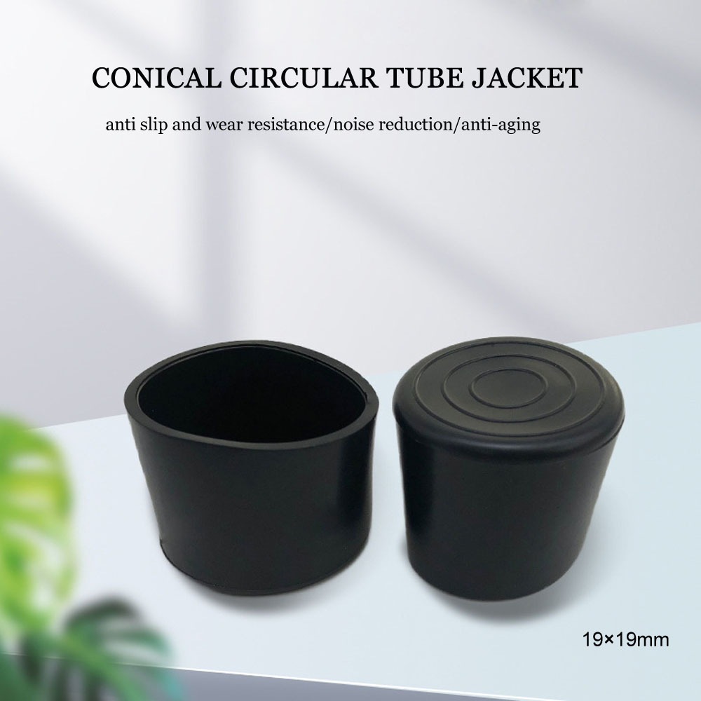 Manguito de tubo redondo de 19mm, tapón de tubo de plástico, tapas de extremo de goma para tubería redonda, reposapiés roscado ajustable para muebles