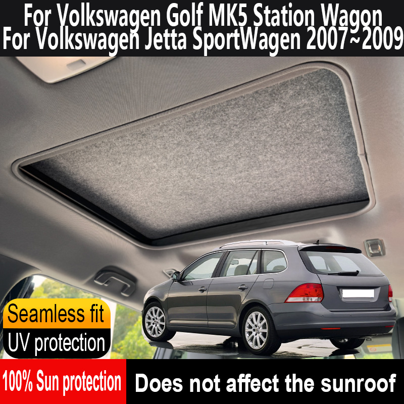 Osłona przeciwsłoneczna na szyberdach do Volkswagen Golf 2007~2009 2008 MK5, izolacja, ochrona przed promieniowaniem UV, elektrostatyczna adsorpcja, zasłona na dach, osłona przeciwsłoneczna.