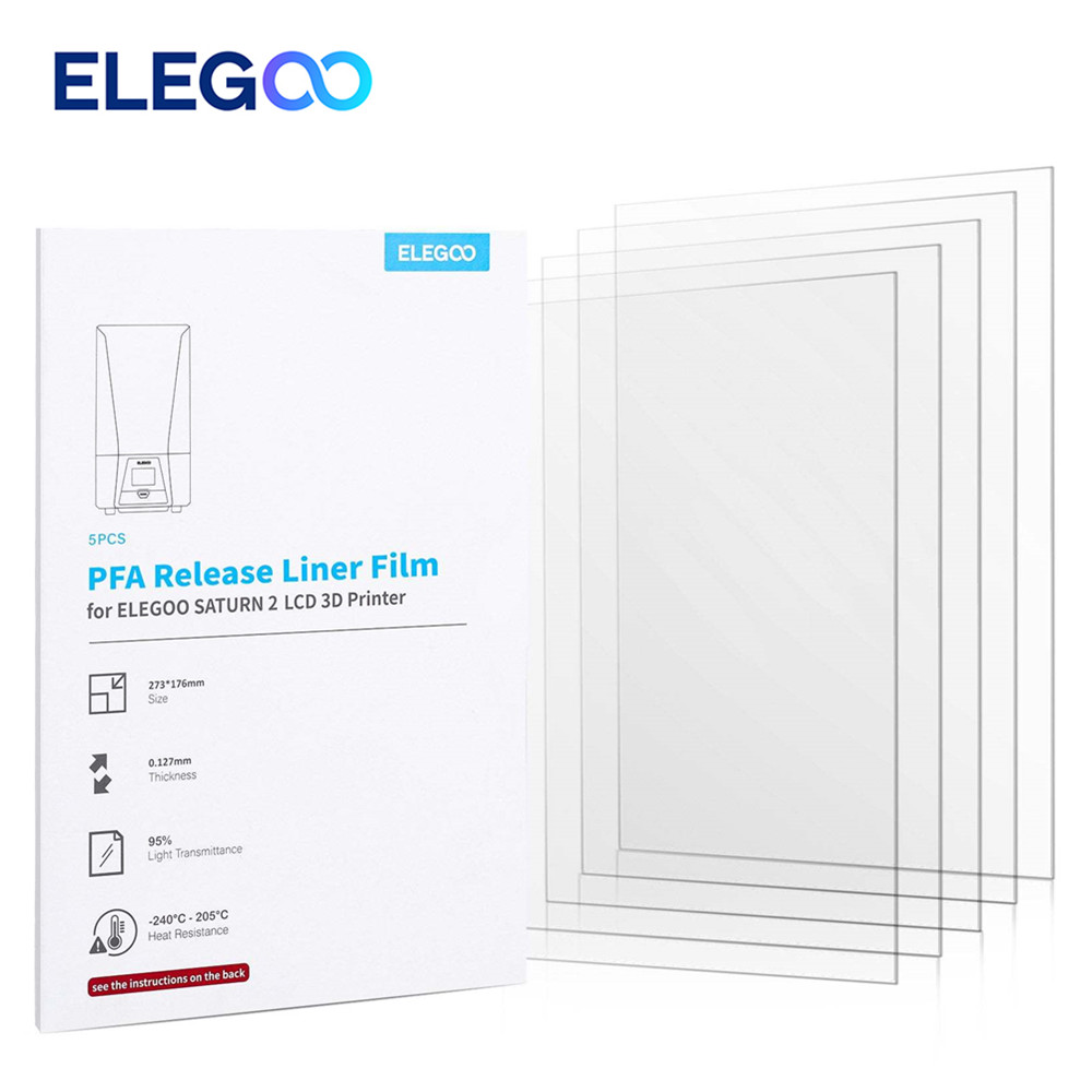 ELEGOO SATURN 2/SATURN 4/SATURN 4 ULTRA PFA V2.0 Film PFA Release Film Set 273mm * 176mm voor ELEGOO SATURN Hars Licht 3D-printers