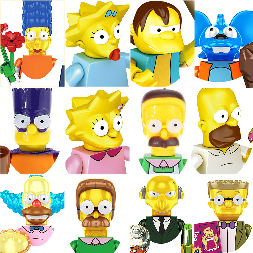 Simpson figure Mini Building Blocks Toy Gift – Homer, Marge, Bart, Lisa, Maggie Mini Figures Collectible Blocks
