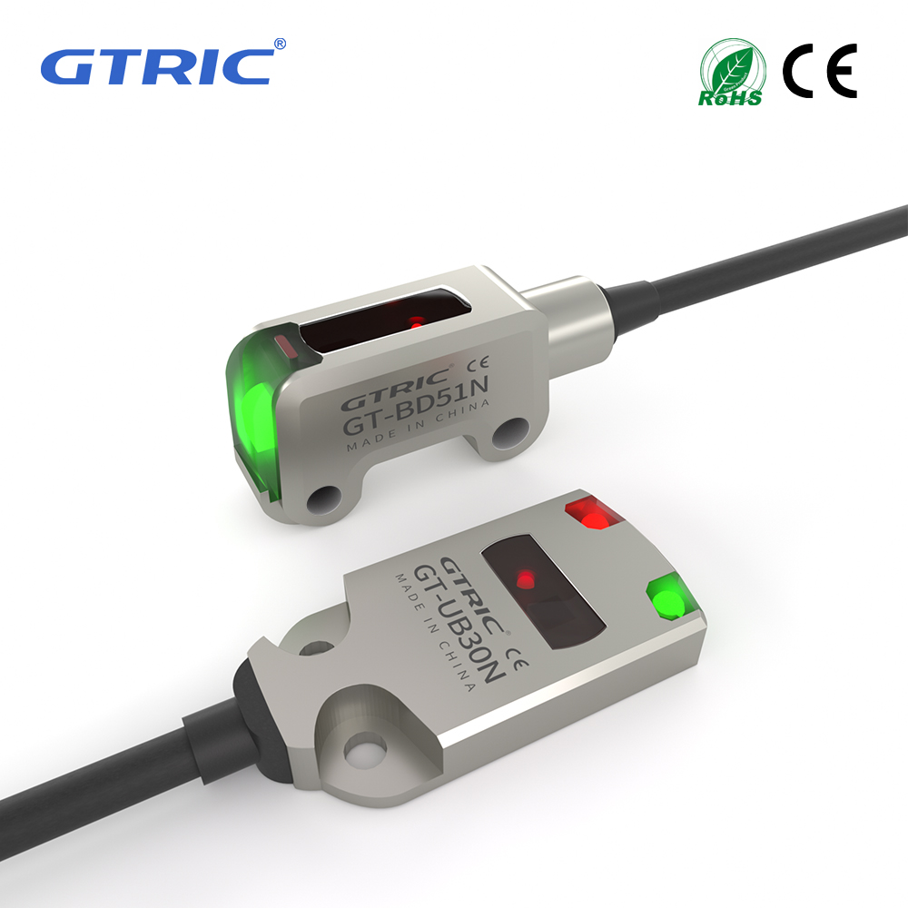 Czujnik fotoelektryczny GTRIC, mini, ultracienki, odbiciowy, IP67, ze stali nierdzewnej, odporny na korozję, 12-24V DC, NPN PNP