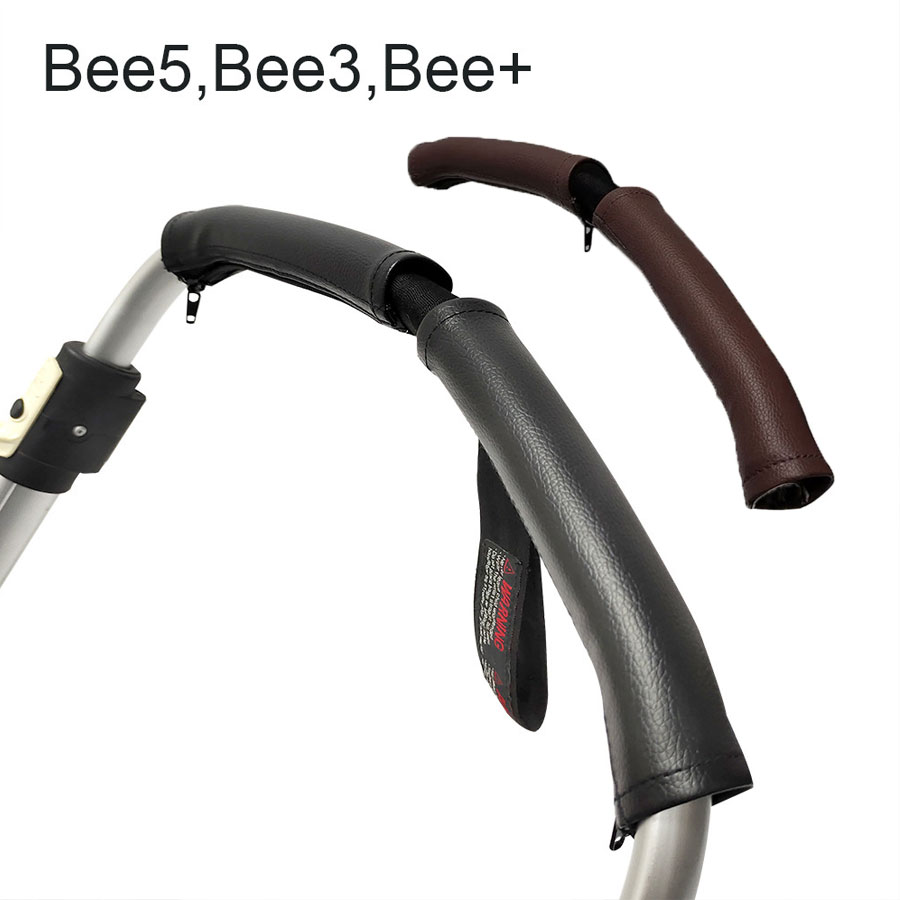 Kinderwagen-Griffabdeckung, geeignet für Bugaboo Bee3 Bee5 Bee+ Kinderwagen-Zubehör, PU-Leder, Reißverschluss, Armlehnenabdeckung, Schutzhülle