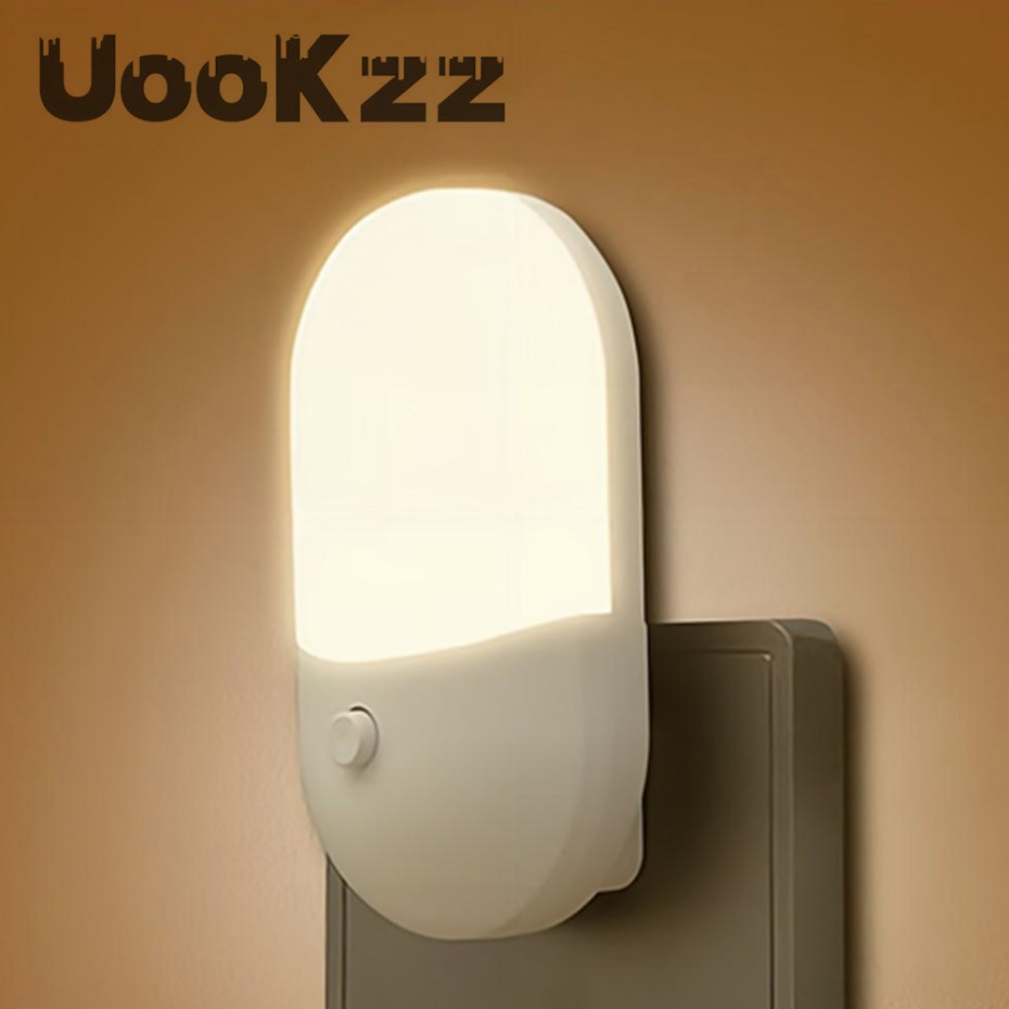 Lámpara de noche UooKzz, luz nocturna con enchufe UE EE. UU., luz LED nocturna AC220V, lámpara de dormitorio, regalo para niños, bonita lámpara de noche para pasillo WC