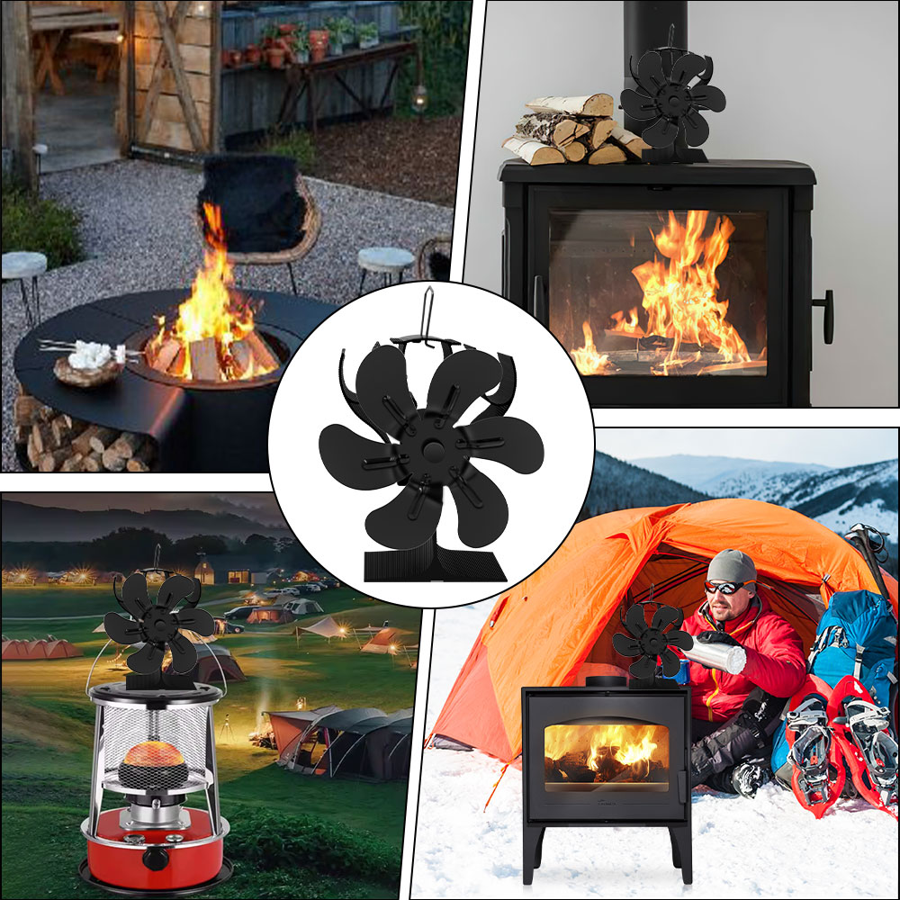 6-blade winter fireplace fan, high-efficiency winter warm air distribution fireplace fan,hot air stove fan,ecological and silent