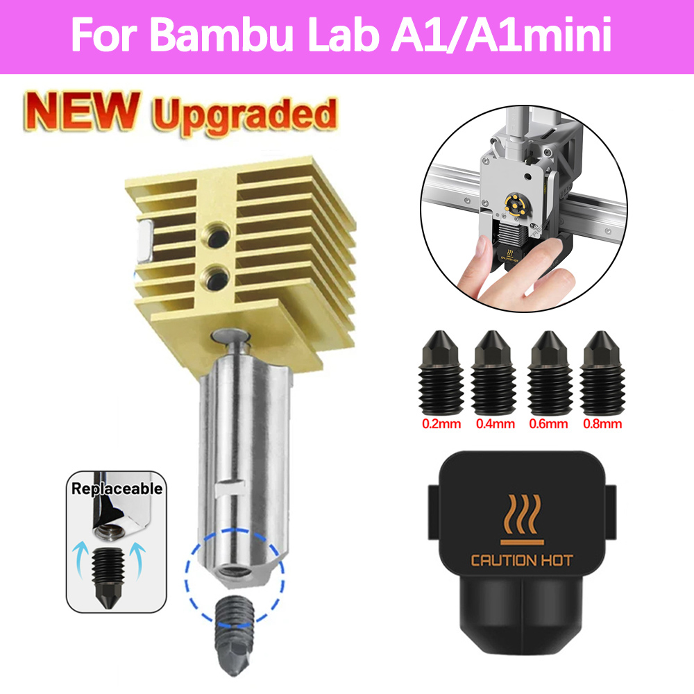 Новый обновленный комплект быстрого горячего конца для Bambu Lab A1 Hotend A1, мини-насадка в сборе, пинтовая головка, сменные насадки из закаленной стали