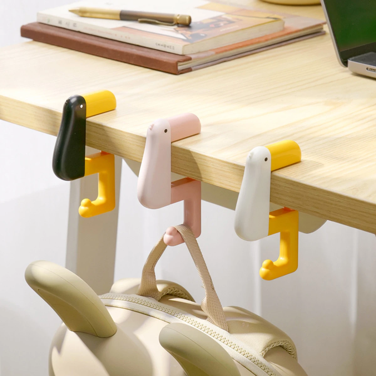 Portable Office Supplies Thinking Duck  Hook Hanging Decor Table Interesting Wallet Bag Hook Wall Hanger Bracket Handbag Non Pun