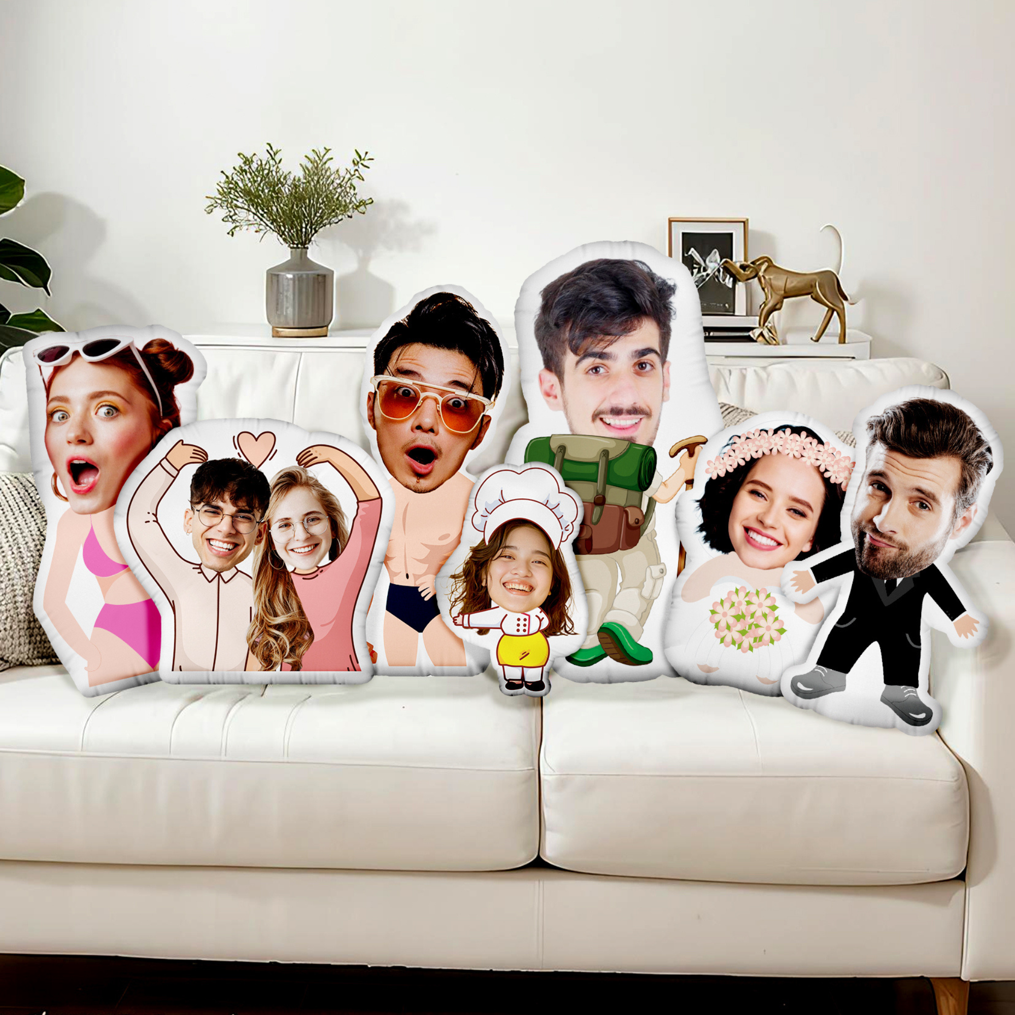 Bantal foto kustom bantal foto orang tua personalisasi mengisi Bantal foto DIY untuk menempatkan gambar orang tua dan pasangan Natal