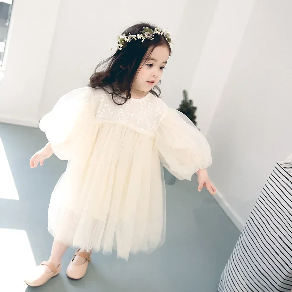 HoneyCherry 新しいキッズドレス女の子のための春ガールドレス子供ベビー甘いプリンセスドレスデザイナードレス女の赤ちゃん服