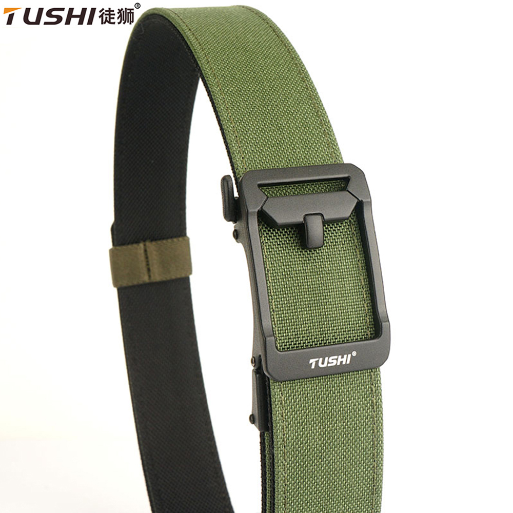 Tuhi Sabuk senjata militer untuk pria, aksesori IPSC sabuk tugas polisi gesper otomatis logam nilon, sabuk pistol militer luar ruangan