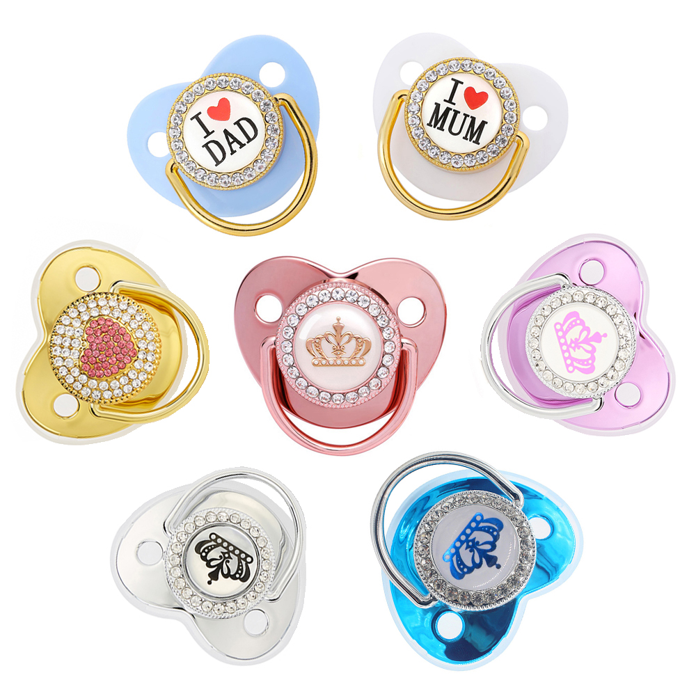 Chupeta para recém-nascidos, presente para chá de bebê, manequim de silicone sem bpa, chupeta para recém-nascidos, eu amo a mãe e pai