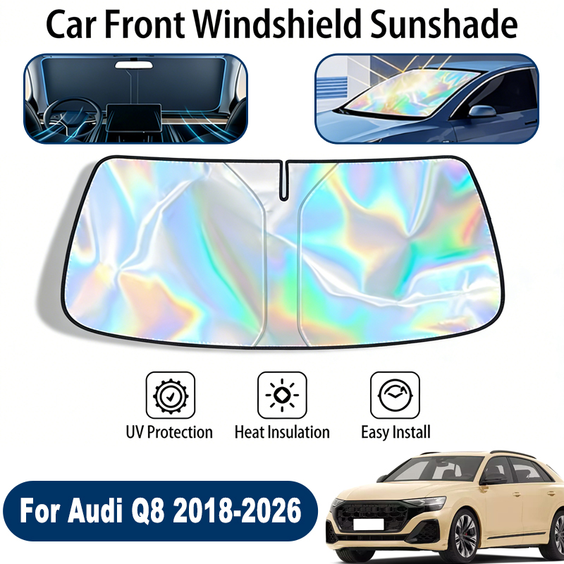 Pare-soleil pliable pour pare-brise Audi Q8 2018-2026, protection UV réfléchissante pour vitre avant, accessoires