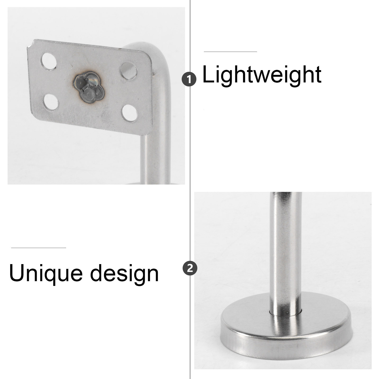5pcs Stainless Steel Handrail Bracket Wall Mounted For Bathroom Corridor Hotel Gym Bannister Support Rail Fixing Hardware