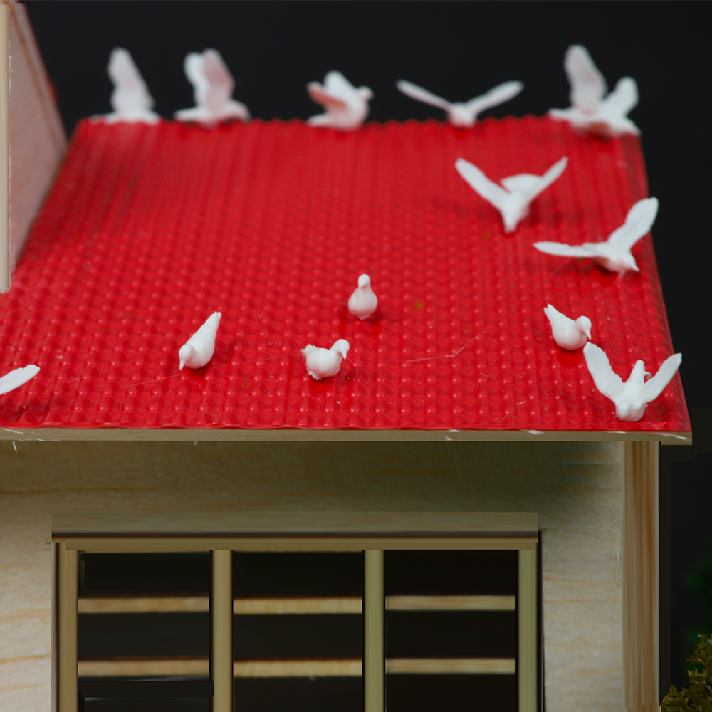 ミニチュア白いハトモデル鳥ドールハウス装飾 DIY 材料庭のレイアウト風景/ジオラマ建築シーン