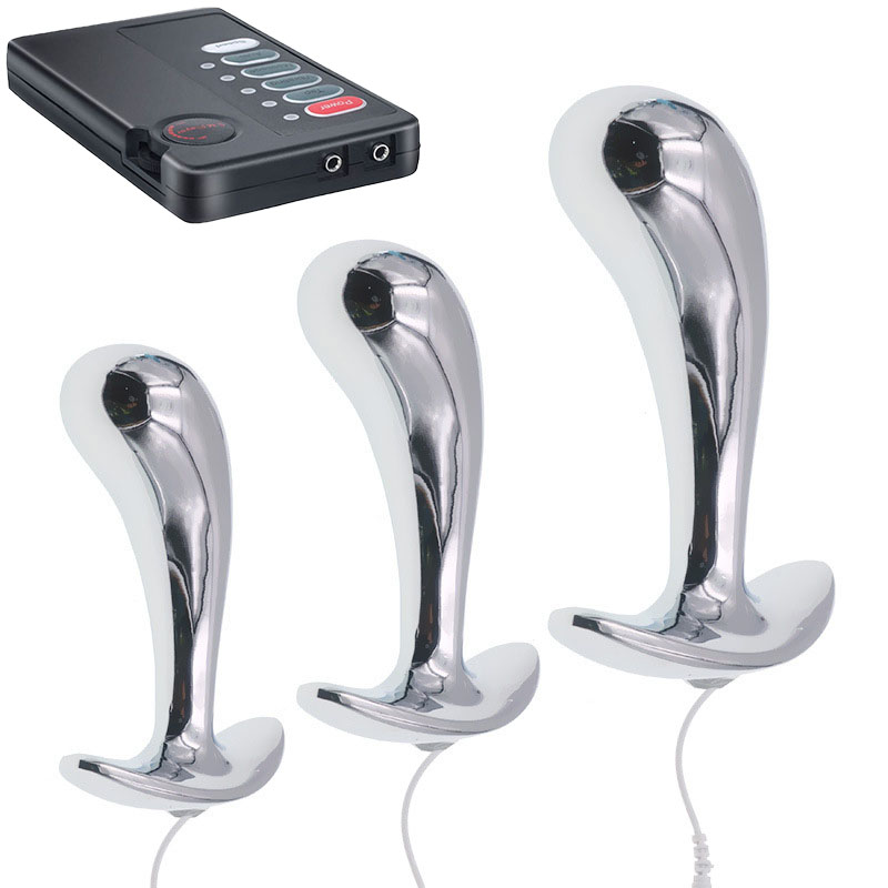 Alat Stimulasi Prostat Elektro Shock untuk Pria, Dilator Uretra Logam, Butt Plug, Stimulator Prostat, Mainan Masturbasi Anal, Expander Anal untuk Pria