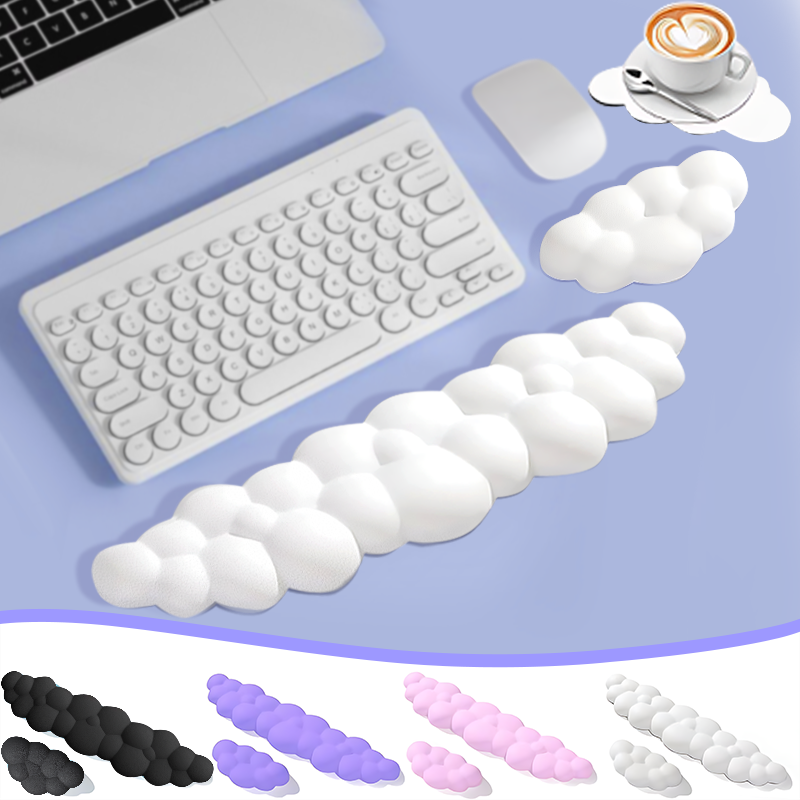 Almohadilla para reposamuñecas en forma de nube, alfombrilla de escritorio antideslizante, reposamanos de espuma viscoelástica, alfombrilla ergonómica para ratón, reposamuñecas para escribir, accesorios de oficina