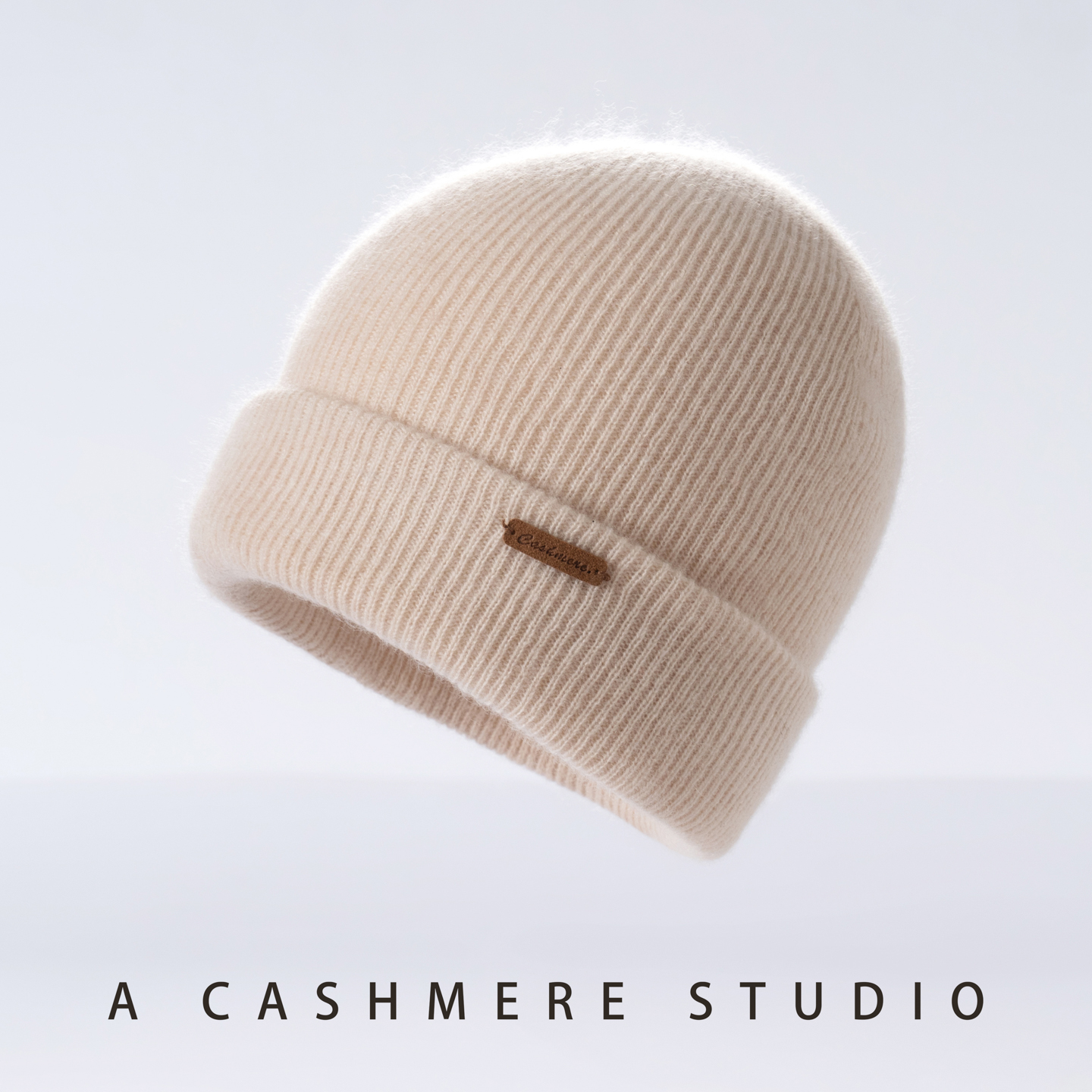 Topi Beanie Rajut Kasmir 100% Berkualitas Tinggi Untuk Pria/Wanita Musim Dingin Warna Solid Hangat Kasual Topi Tanpa Lipatan Ganda Unisex