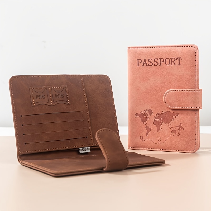 RFID Blocking Multi-Function Travel Passport Holder, Wallet, ID Card Holder, Made of PU Synthetic Leather Passport Covers