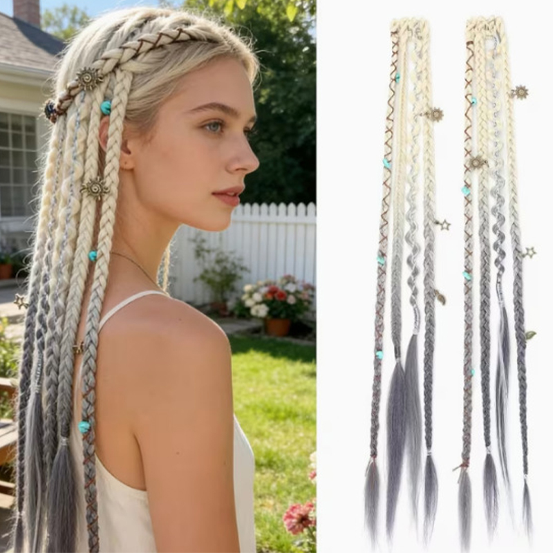 Boheemse stijl kleine gefrituurde deegtwistjes gevlochten haarstukje damespruik gevlochten BB clip stijl hot girl boxing braid