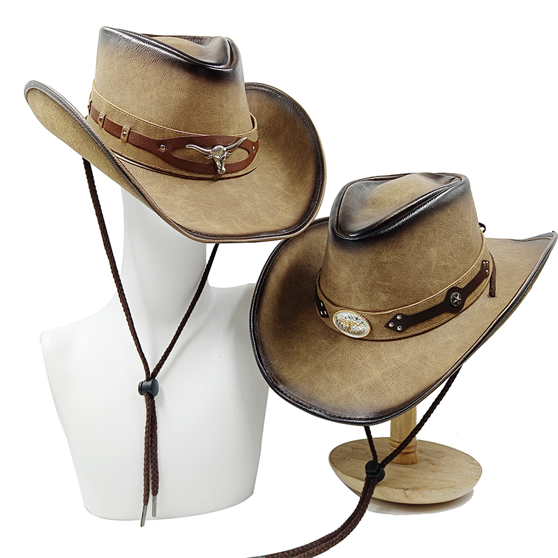 30Stlye 100% Lederen Heren Western Cowboyhoed Voor Gentleman Dad Cowgirl Sombrero Hombre Caps Big Sizelarge Head
