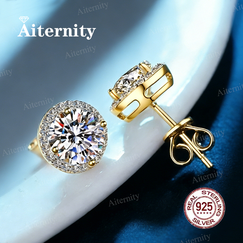 Hot 0.5-2.0CT Genuine Moissanite and Zircon Beautiful Earrings S925 Sterling Silver High-Quality Shiny Wedding Jewelry