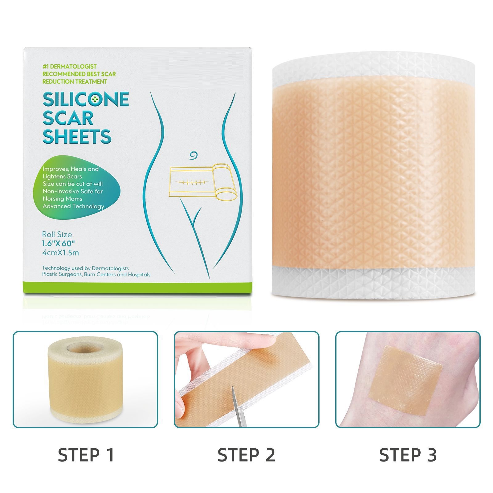 Tiras de eliminación de hojas de cicatrices de silicona, 4cm x 150cm, tira de cicatrices de Gel de silicona para cirugía chéloide de acné, tratamiento de quemaduras, parche para cicatrices, gran oferta