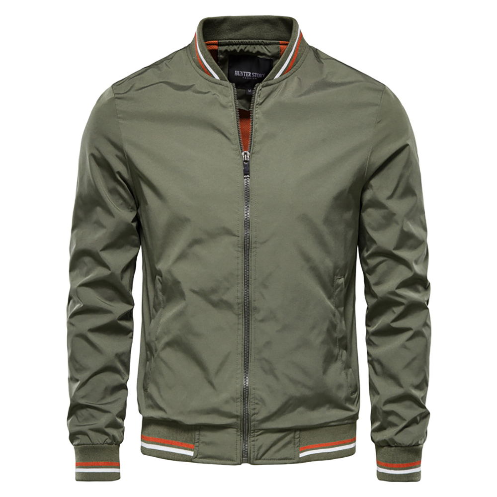 AIOPESON Solid Color Bomber Jacket Men Casual Slim Fit Baseball Mens Jackets New Autumn Fashion High Quality Jackets for Men
