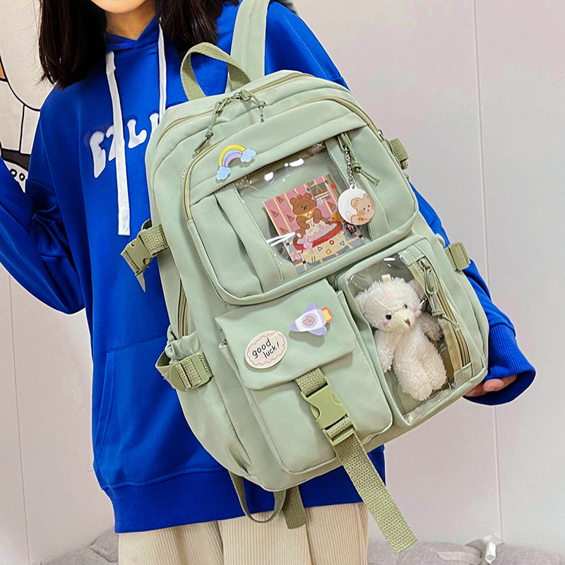 Leuke Damesrugzakken Waterdichte Multi-Pocket Nylon Schoolrugzak voor Student Vrouwelijke Meisjes Kawaii Laptop Boek Pack Mochilas
