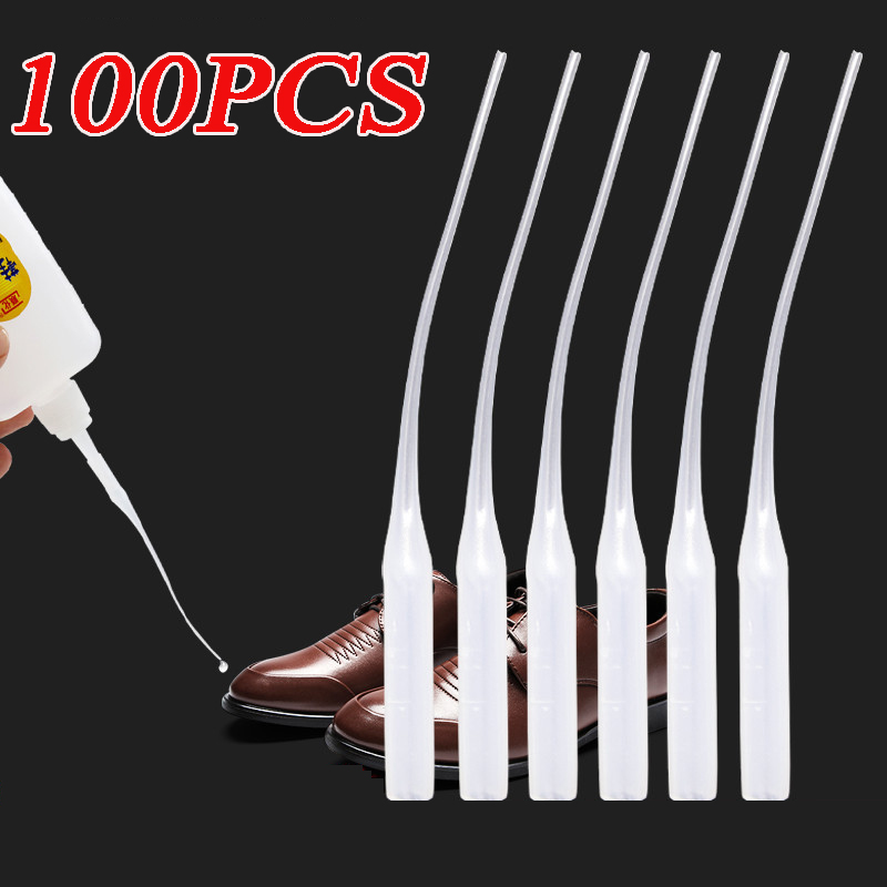 100PCS Kleber Micro-Spitzen Kunststoff Kleber Flasche Tipps Kleber Extender Präzision Applikator Dropping Tube Düse Für Handwerk labor