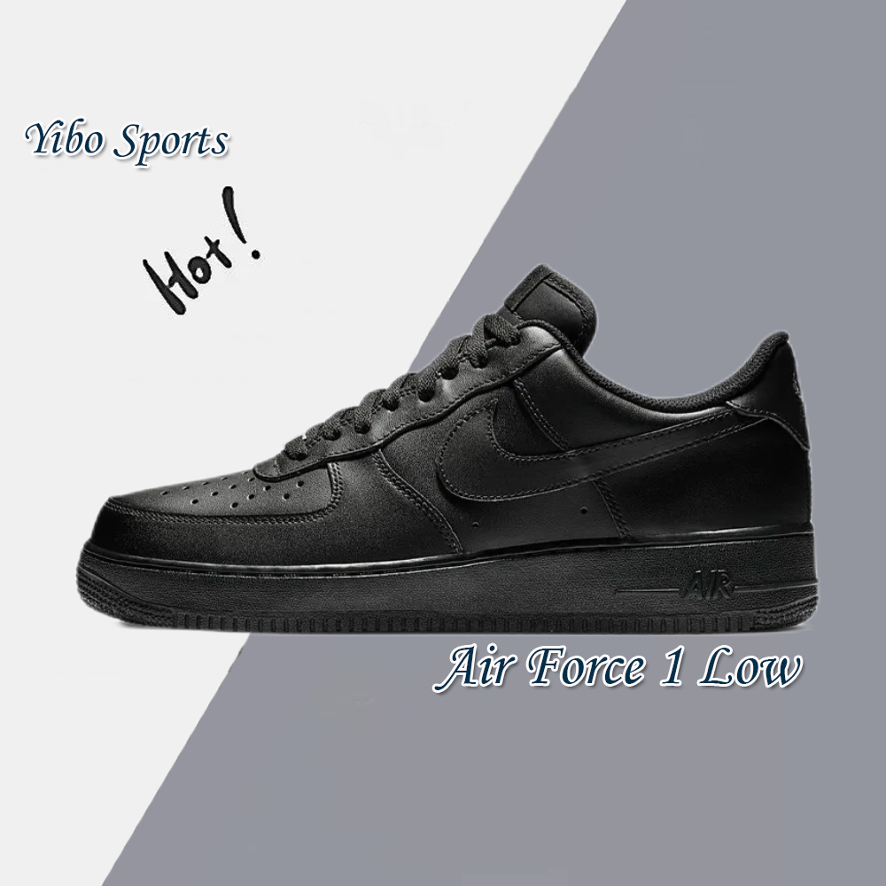 Мужские модные туфли Nike Air Force 1 Low, нескользящая повседневная обувь черного цвета