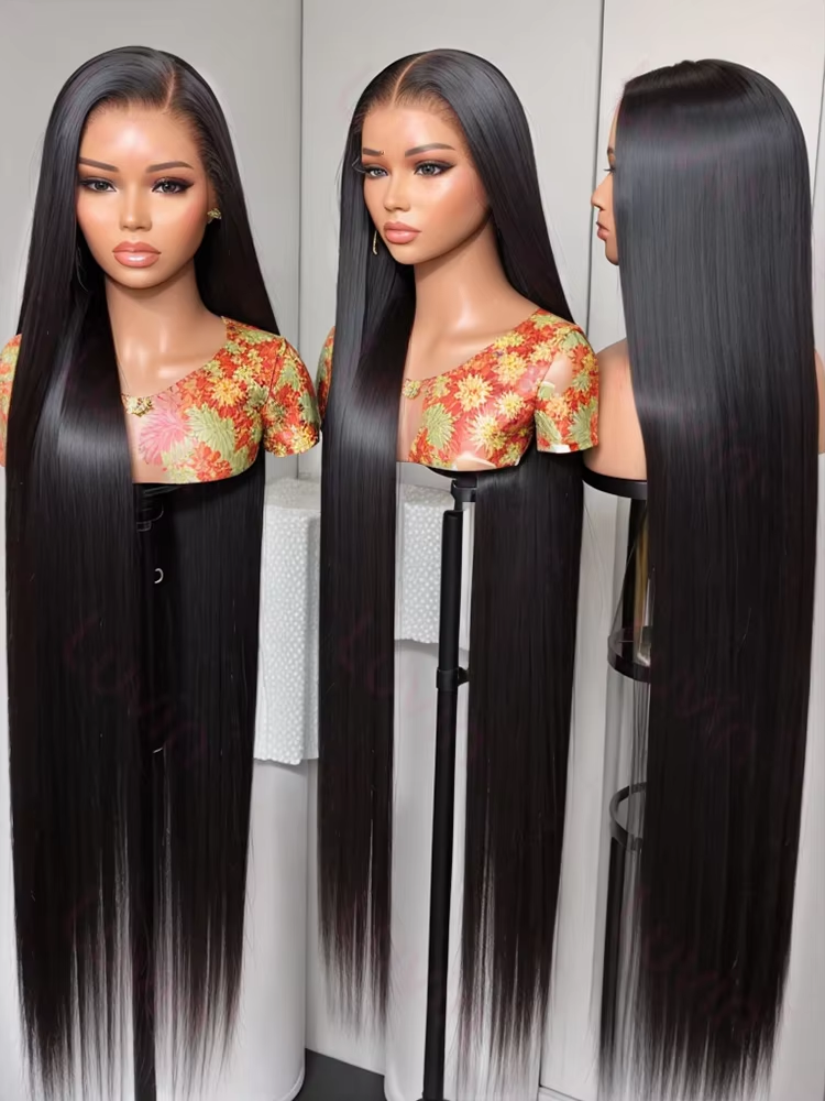 40 inch 250% Density 13x6 Hd Lace Front Wigs Straight Raw Remy Human Hair Lace Frontal Wigs Brazilian Glueless Closure Wig Women