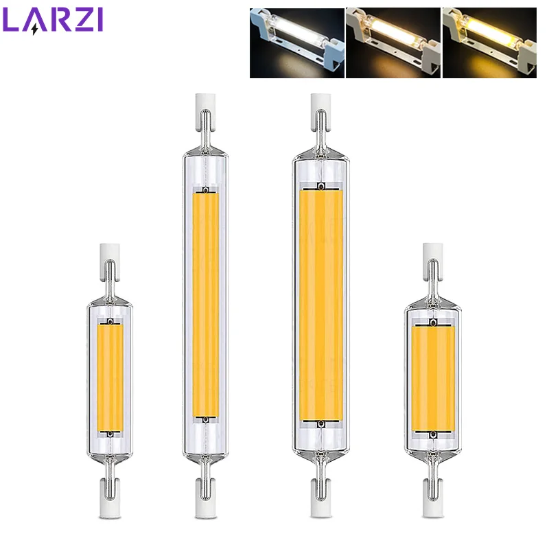 ハイパワーLEDガラス管,r7s cob電球,78mm, 118mm,j78,j118,110v,220v,15w,20w,30w,50wハロゲン交換ランプ,家庭用,1〜10個