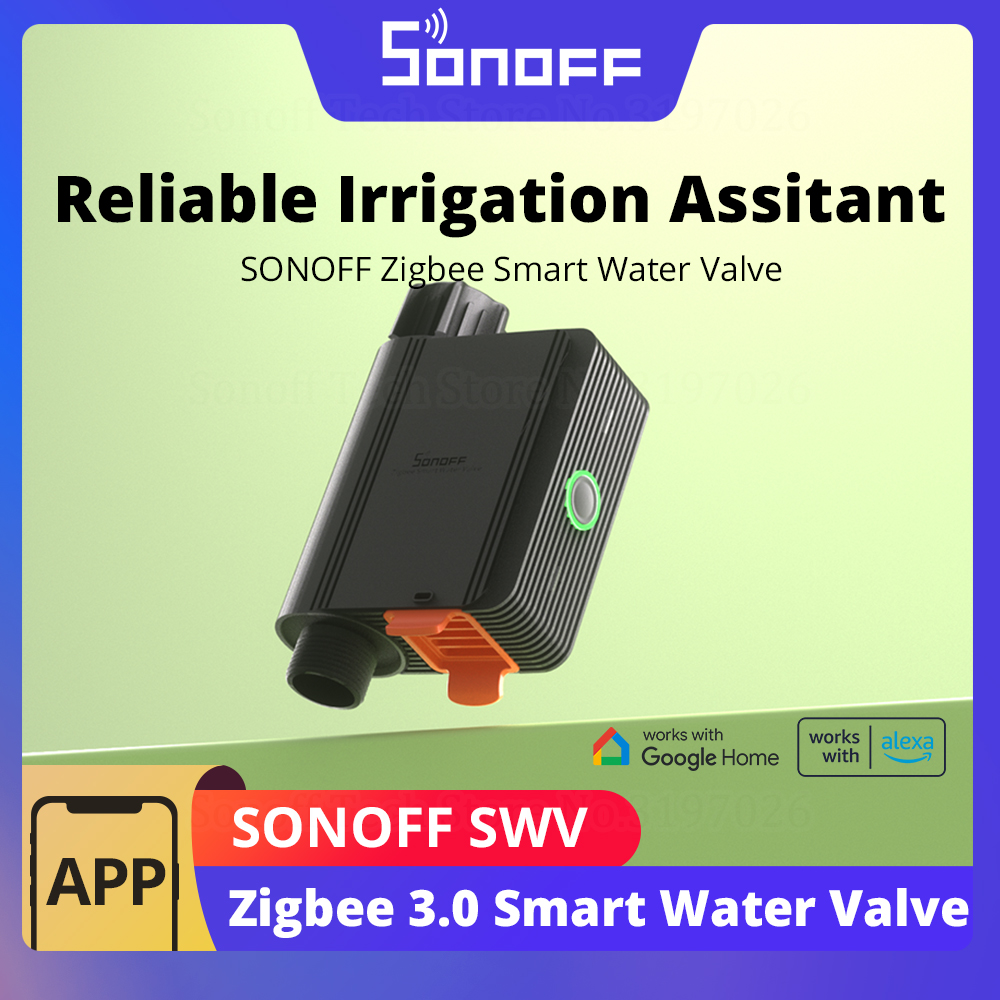 SONOFF SWV Zigbee Умный водяной клапан IP55 Автоматическое орошение Простая установка Дистанционное управление Расписание времени через eWeLink Alexa Google
