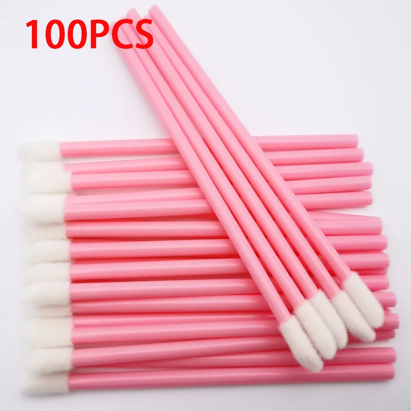 100 Uds cepillo de labios cepillo de extensión de pestañas pinceles de maquillaje para extensión de pestañas aplicador de máscara varitas de lápiz labial herramientas cosméticas